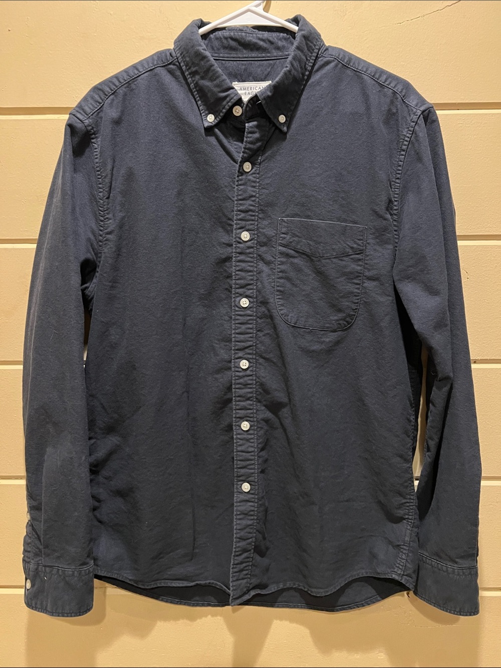 American Eagle Outfitters Dark Navy Button-Down Shirt